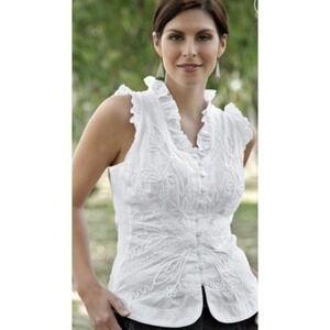 - Getty Zueger White Cotton Top Size M